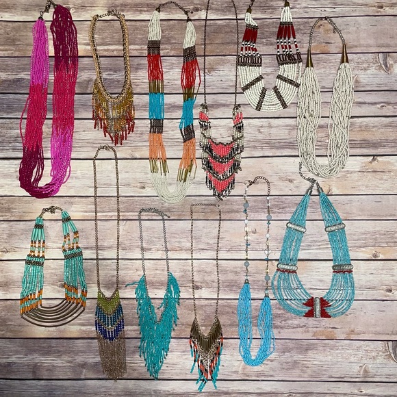 *FREE w purchase* or $8 - Beaded Tribal Fringe Necklace - Picture 14 of 14